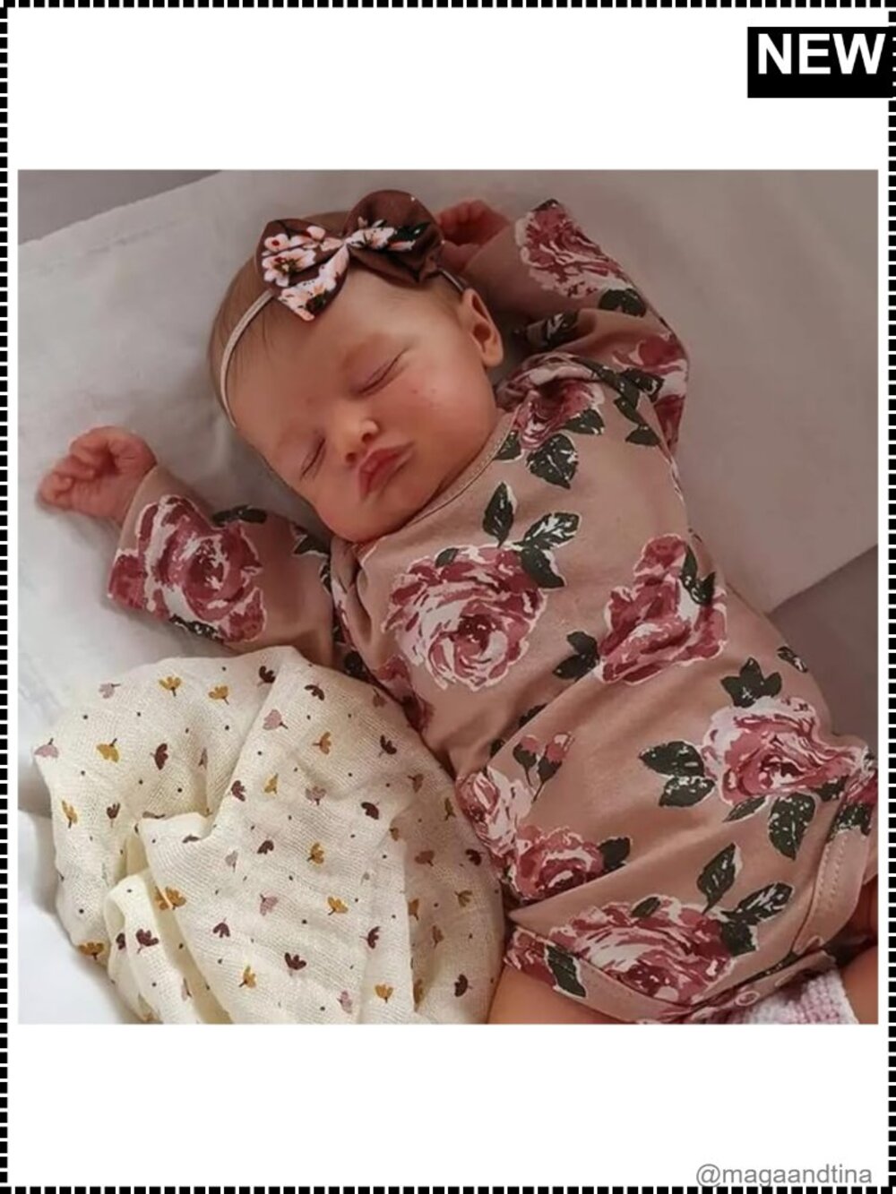 Reborn Baby Girl Doll 20in Lifelike Newborn with Realistic Veins for Kids 3+
